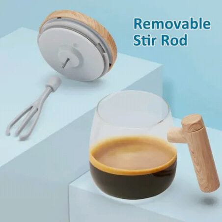 New Rechargeable Self-Stirring Coffee Mug, 400ml Electric Mixing Cup with Automatic Stirring Function, Portable & Spill-Proof Travel Mug for Coffee, Tea, Hot Chocolate & Beverages, ble DesignNew Rechargeable