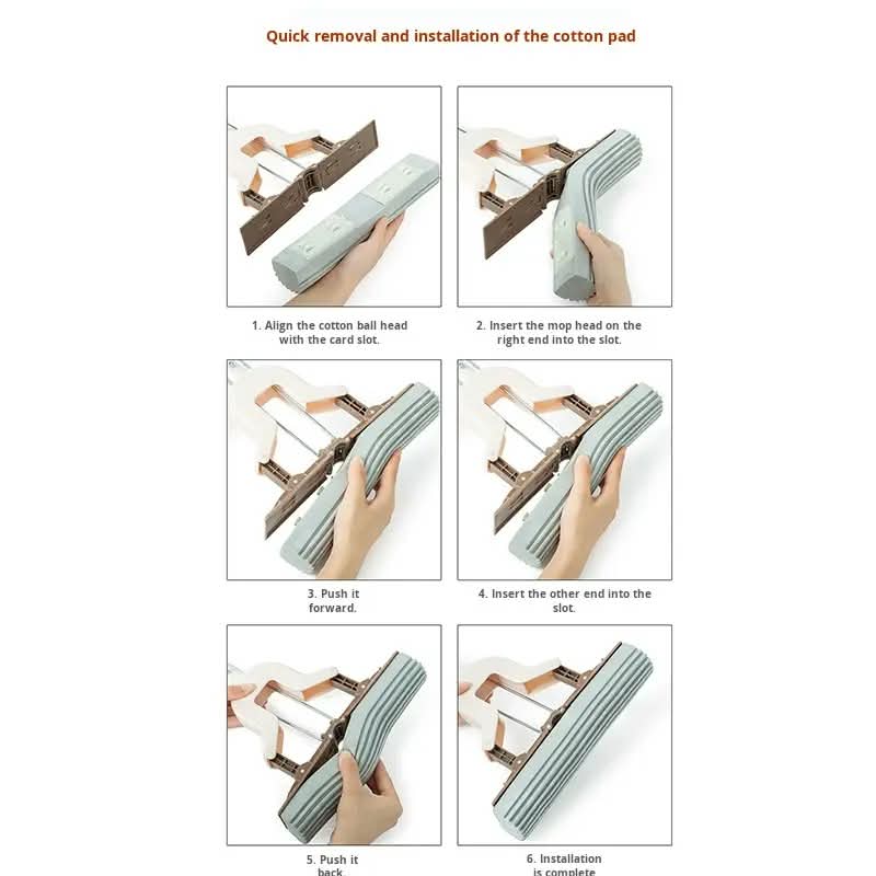 Adjustable Squeeze Water Floor Cleaning Magic Sponge Mop